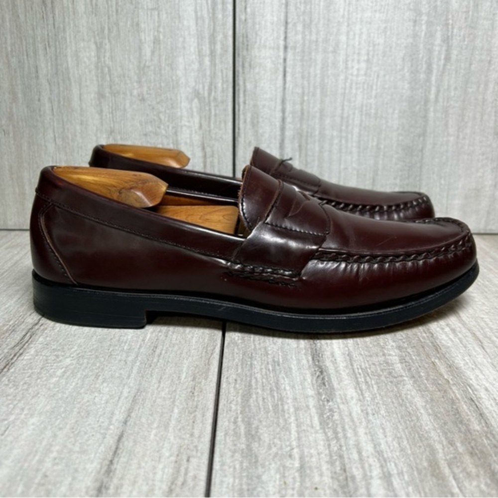 Allen Edmonds Walden Leather Oxblood Slip On Penny Loafer Dress Mens Size 9.5 B